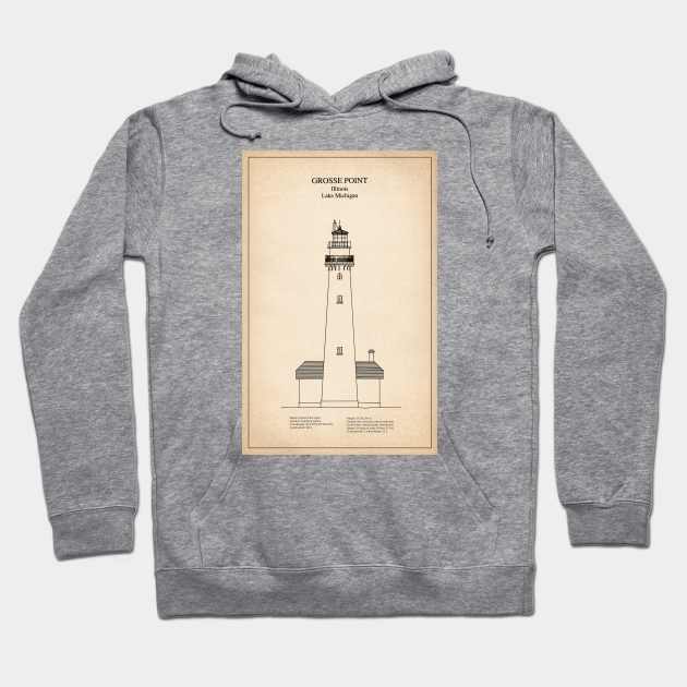 Grosse Point Lighthouse - Illinois - SD Hoodie by SPJE Illustration Photography